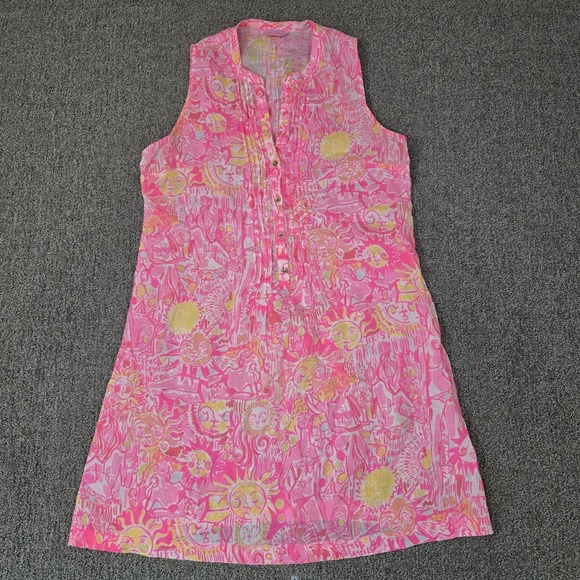 Lilly Pulitzer Tops - Lilly Pulitzer Pink Pout Linen Sarasota Tunic Dress Pink Tank Large